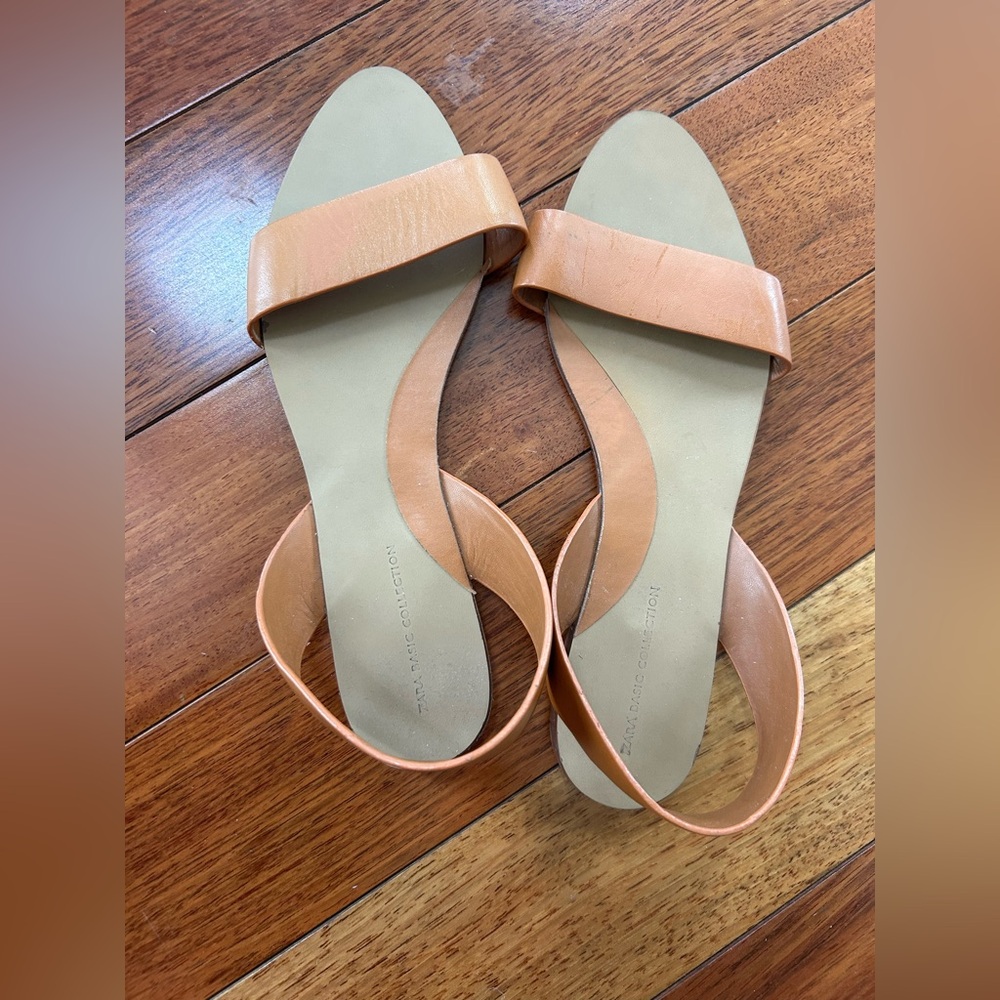 Zara Flat Leather Sandals